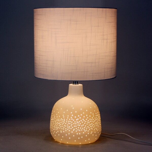 ONLI - Lampada da tavolo ELUMA, 2xE27/15W/230V, 48 cm, bianca