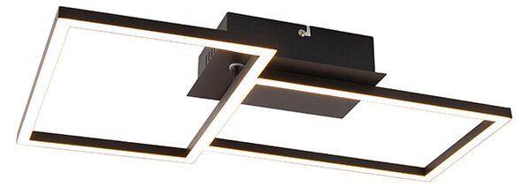 Plafoniera quadrata nera dimmerabile a 3 step - Plazas Novo