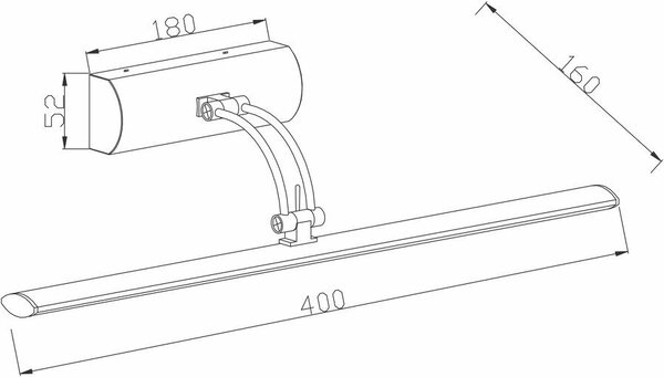 Applique LED Picture Light cromata 4W, bianco caldo, 320 lm, metallo, dimensioni: 16x40x16 cm, IP20, Reality
