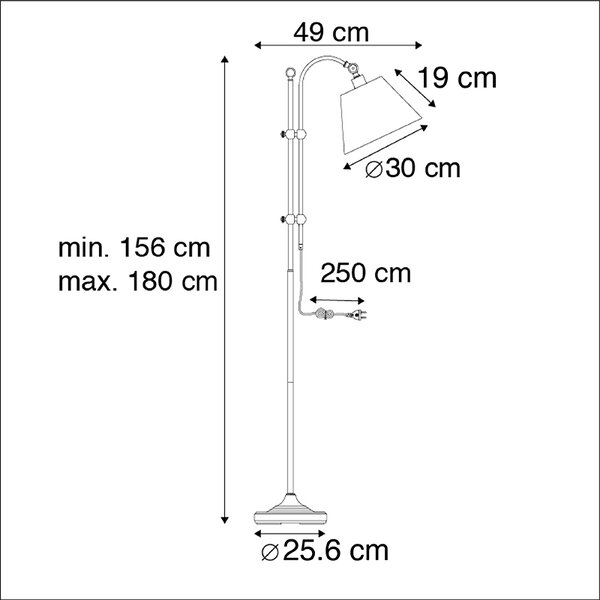 Lampada da terra classica intelligente bronzo con bianco incl. Wifi A60 - Ashley