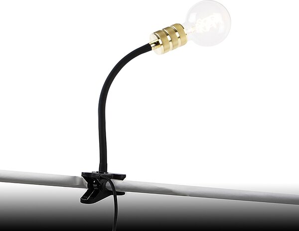 Lampada moderna a morsetto oro con braccio flex - Cavalux