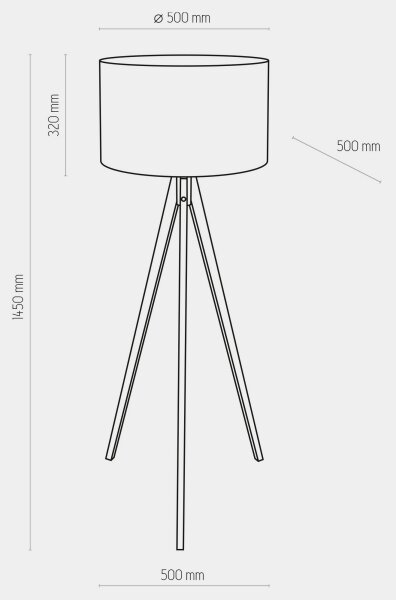 Lampada da terra TREVISO 1xE27/25W/230V bianco/legno