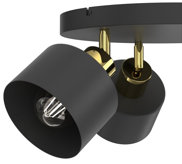 Faretto PARKLA 3xE27/15W/230V nero/oro