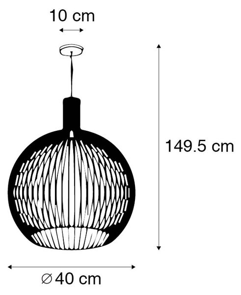 Lampada a sospensione di design nera 40 cm - WIRE DOS