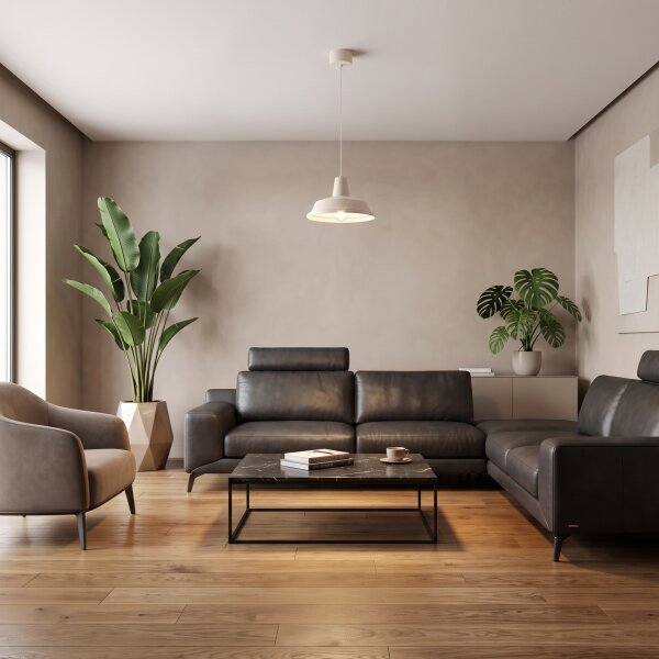 Lampadario a sospensione con cavo CLASS 1xE27/15W/230V crema
