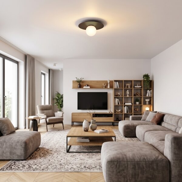 Plafoniera FLAT 1xE27/15W/230V 55x60 cm marrone