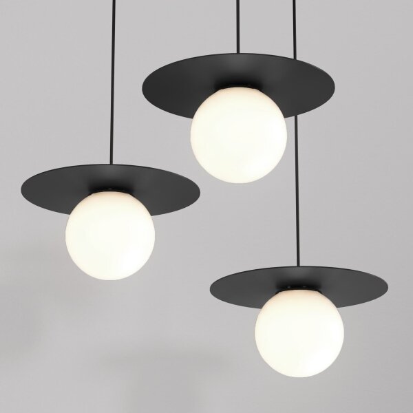 Lampadario a sospensione su cavo FLAT 3xE27/15W/230V nero