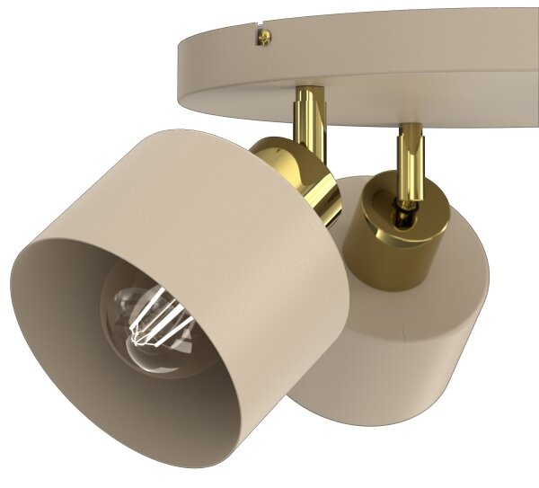 Faretto PARKLA 3xE27/15W/230V beige/oro