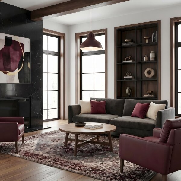 Lampadario a cavo SVEN 1xE27/15W/230V bordeaux