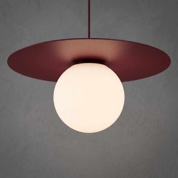 Lampadario a cavo FLAT 1xE27/15W/230V borgogna