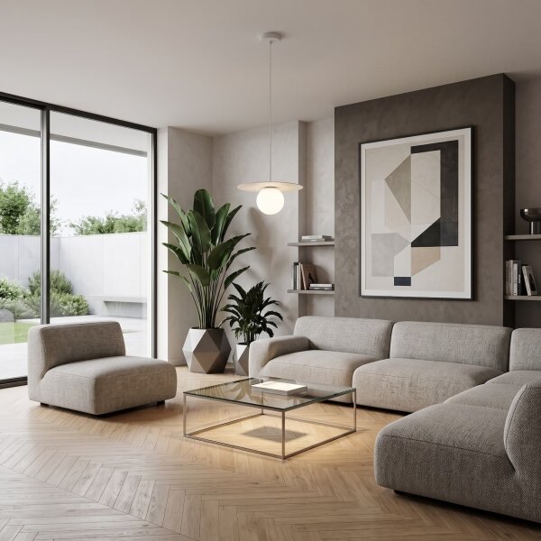 Lampadario a cavo FLAT 1xE27/15W/230V bianco