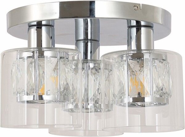 Lampada da soffitto Elmo cromata 3xE14x40W in metallo, dimensioni: 17,5x25x25 cm, IP20, Reality