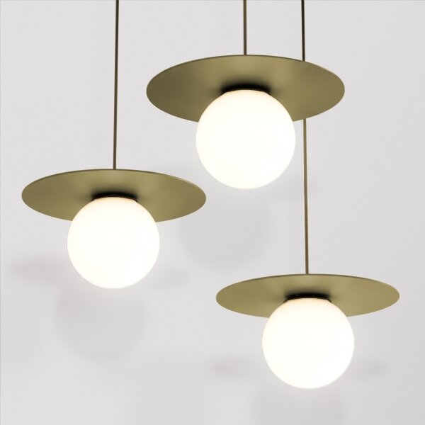Lampadario a cavo FLAT 3xE27/15W/230V dorato