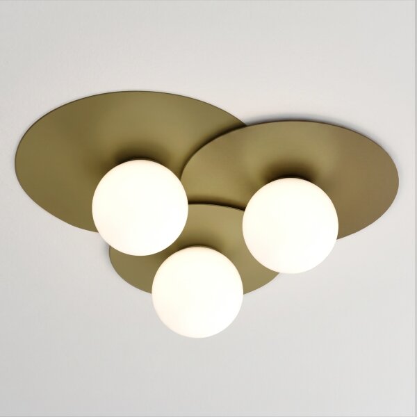 Plafoniera da soffitto FLAT 3xE27/15W/230V 55x60 cm dorata
