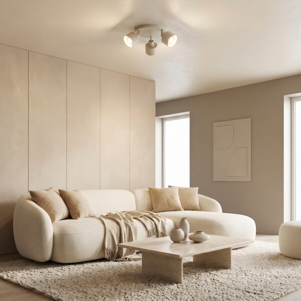 Faretto PARKLA 3xE27/15W/230V beige