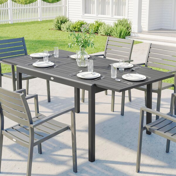 Outsunny Tavolo Estensibile Giardino 6-8 Persone, Esterno 110-170 cm, Grigio | Aosom Italy