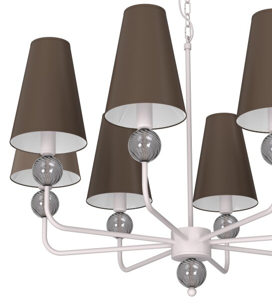 Lampadario a catena GRENADA 8xE14/15W/230V marrone/crema