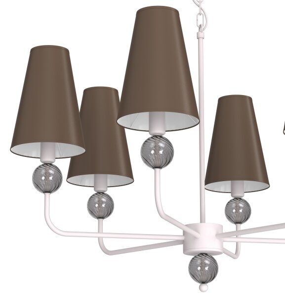 Lampadario a catena GRENADA 6xE14/15W/230V marrone/crema