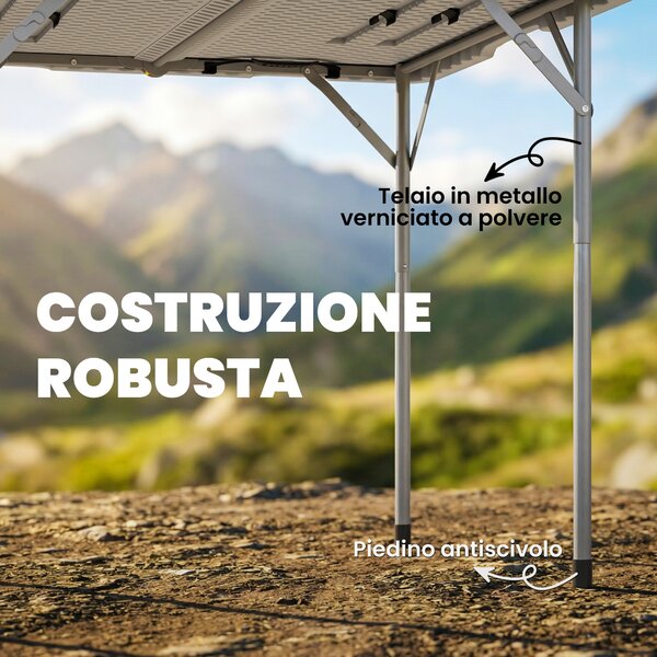 Outsunny Tavolo da Campeggio Tavolino da Esterno Pieghevole 86x86x74 cm Bianco | Aosom Italy