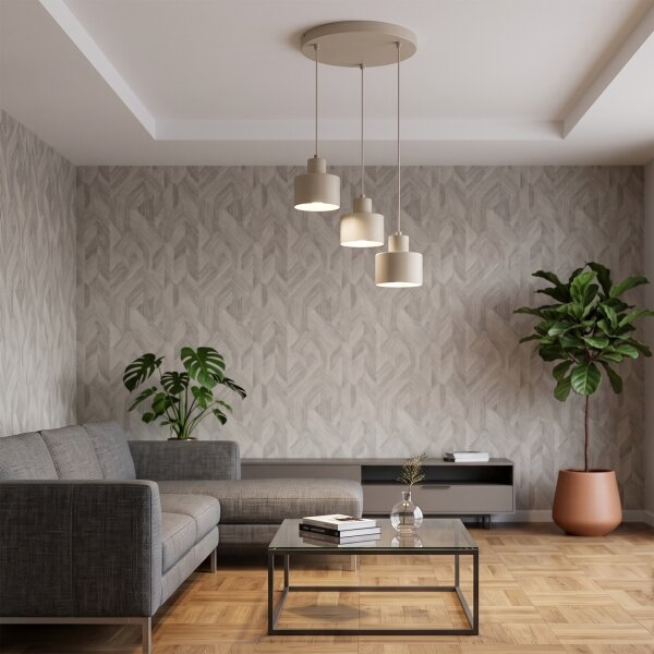 Lampadario a cavo PARKLA 3xE27/15W/230V beige