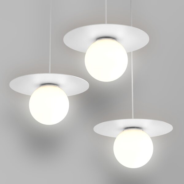 Lampadario sospeso con cavo FLAT 3xE27/15W/230V bianco