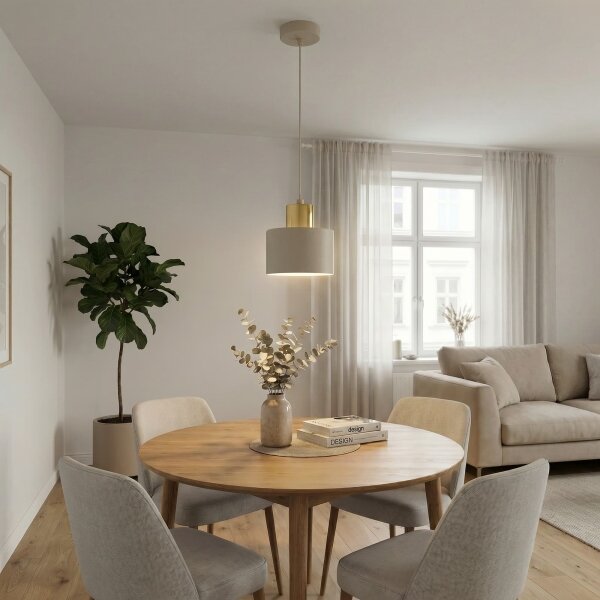 Lampadario a sospensione con cavo PARKLA 1xE27/15W/230V beige/oro