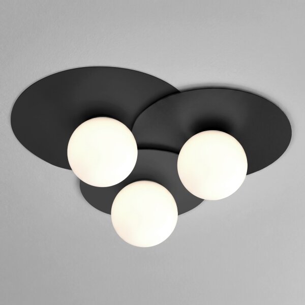 Plafoniera FLAT 3xE27/15W/230V 55x60 cm, nera