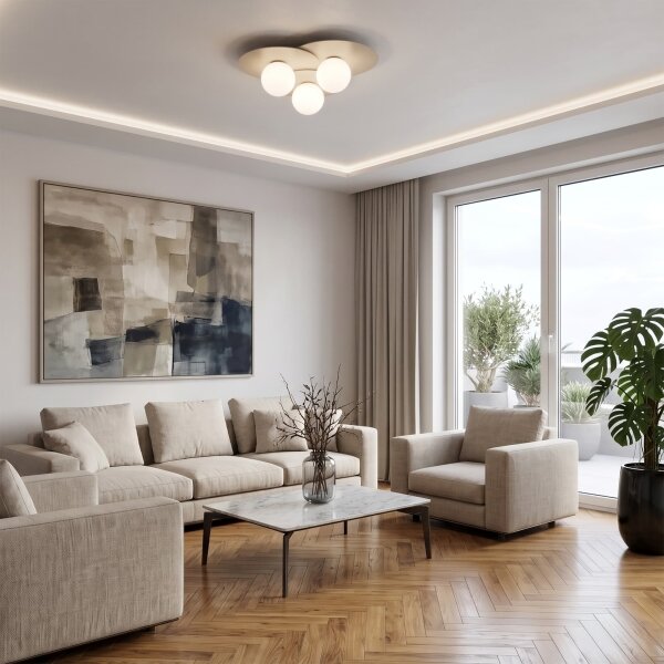 Plafoniera FLAT 3xE27/15W/230V 55x60 cm beige