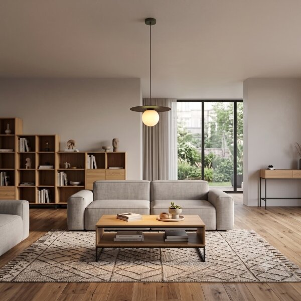 Lampada a sospensione con cavo FLAT 1xE27/15W/230V, marrone