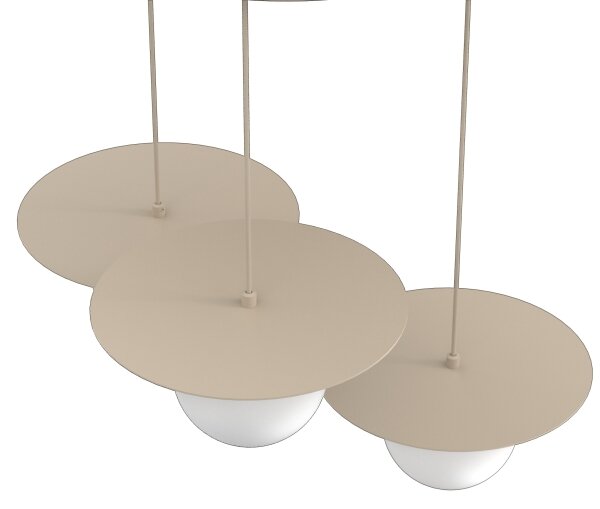 Lampadario a sospensione FLAT 3xE27/15W/230V beige