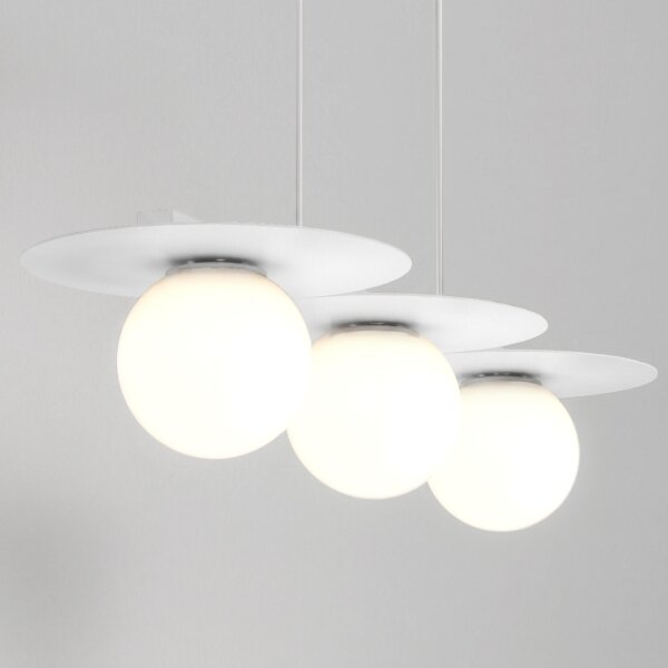 Lampadario su cavo FLAT 3xE27/15W/230V bianco