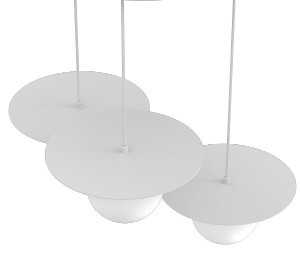 Lampadario sospeso con cavo FLAT 3xE27/15W/230V bianco