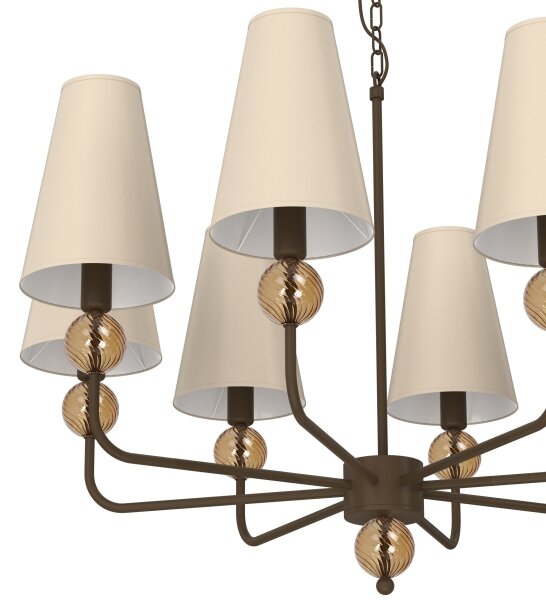 Lampadario a catena GRENADA 8xE14/15W/230V beige