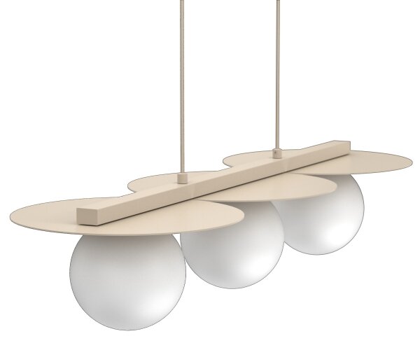 Lampadario a sospensione con cavo FLAT 3xE27/15W/230V beige