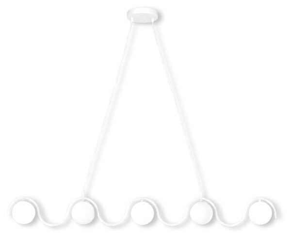 Lampada a sospensione SINUS bianca 5xG9x15W in metallo, dimensioni: 120x110x14 cm, IP20, Emibig