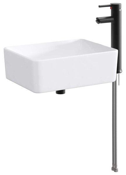 Lavabo da bagno Nero Opaco 40,5 x 30,5 x 13 cm Metallo
