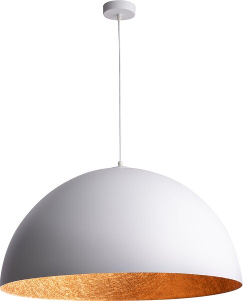 Lampada a sospensione decorativa bianco-rame a cupola rotonda 50 cm per soggiorno sopra il tavolo Sfera 1xE27 15W Sigma Lighting