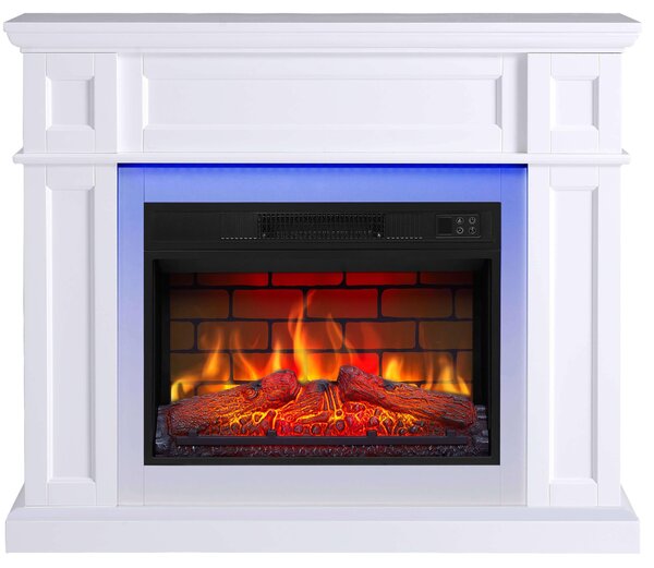 Caminetto elettrico ArtiFlame Linz AF23BS bianco con illuminazione a LED