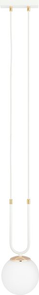 Lampada a sospensione Emibig 1xE14 40W GLAM 1 BIANCO/OPAL 1115/1