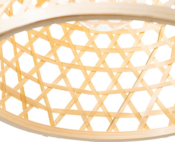 Lampada a sospensione orientale nera con bambù - Rayan