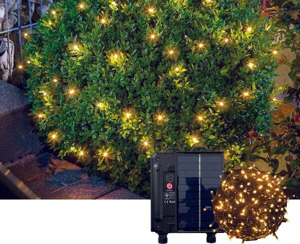 Catene luminose ad Energia Solare 200 Led Bianco Caldo