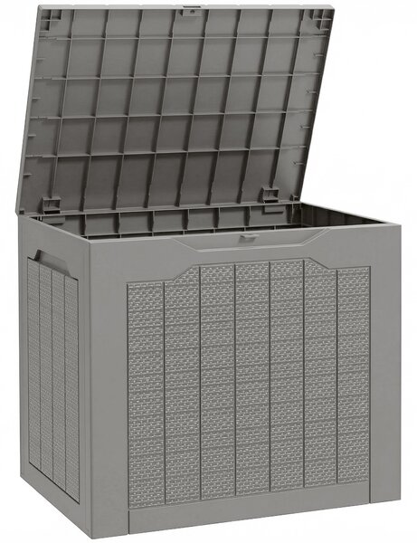 Outsunny Baule da Giardino con Maniglie, Contenitore Porta Attrezzi Impermeabile, 56x41x50 cm, Cachi | Aosom Italy