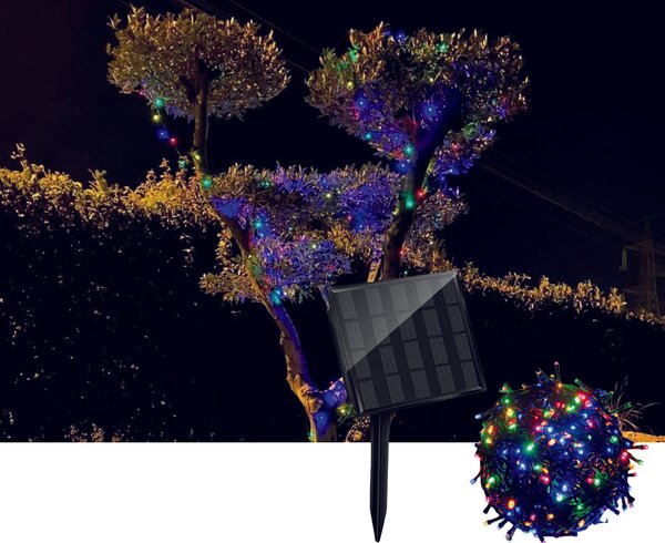 Catena luminosa esterno energia Solare 10 metri Multicolor