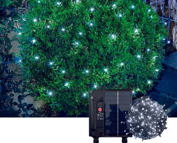 Catena di luci per esterno energia solare 20 metri Bianco Freddo