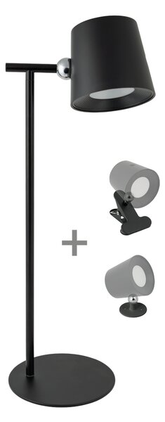 Lampada da tavolo Led touch Jiki luce regolabile 2W Nera portatile a batteria ricaricabile USB Type-C Novaline