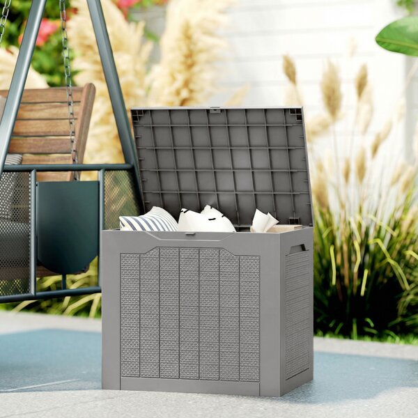 Outsunny Baule da Giardino con Maniglie, Contenitore Porta Attrezzi Impermeabile, 56x41x50 cm, Cachi | Aosom Italy