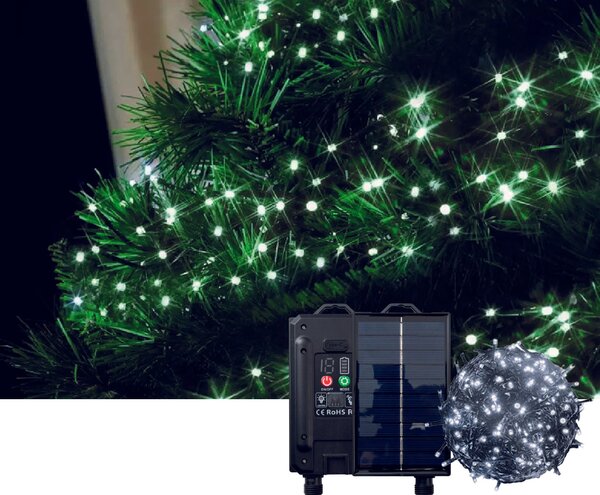 Catene luminose da esterno ad Energia Solare 500 led Bianco Freddo