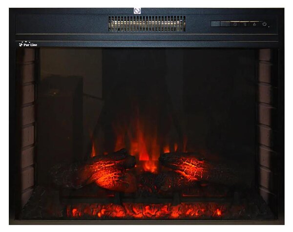Caminetto elettrico da 2 kW in vetro piano temperato con telecomando e fiamma regolabile