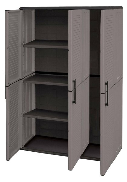 Armadio esterno classico 3 ante grigio e nero 102x163h cm - Amordel