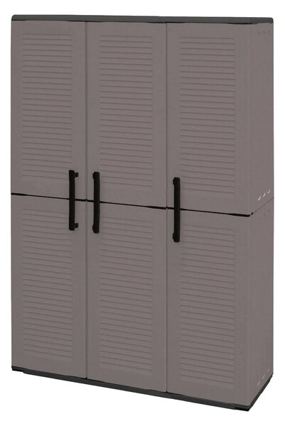 Armadio esterno classico 3 ante grigio e nero 102x163h cm - Amordel